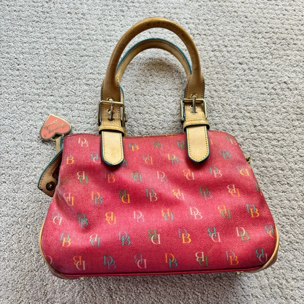 Vintage y2K Dooney & Bourke rainbow small buckle satchel